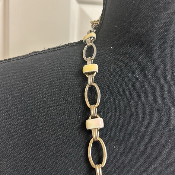 ColdWater Creek, Cream and Gold Necklace, 40”, Excellent Condition - Picture 2 of 7